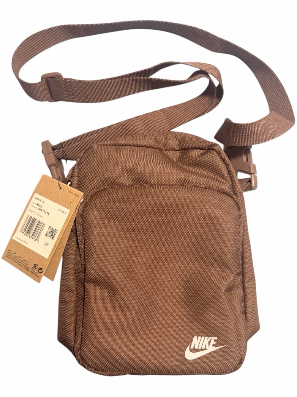 Nike Brown Shoulder Sling Bag with White Logo - Picture 2 of 6
